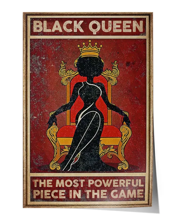 Black queen the most powerful piece in the game Wall Decor Artwork Print Poster Wall Art Print Home Decor Vintage