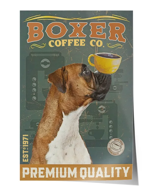 Boxer coffee co premium qulity Wall Decor Artwork Print Poster Wall Art Print Home Decor Vintage