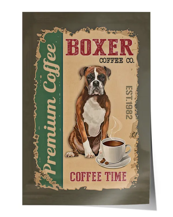Boxer coffee co. Coffee time Wall Decor Artwork Print Poster Wall Art Print Home Decor Vintage