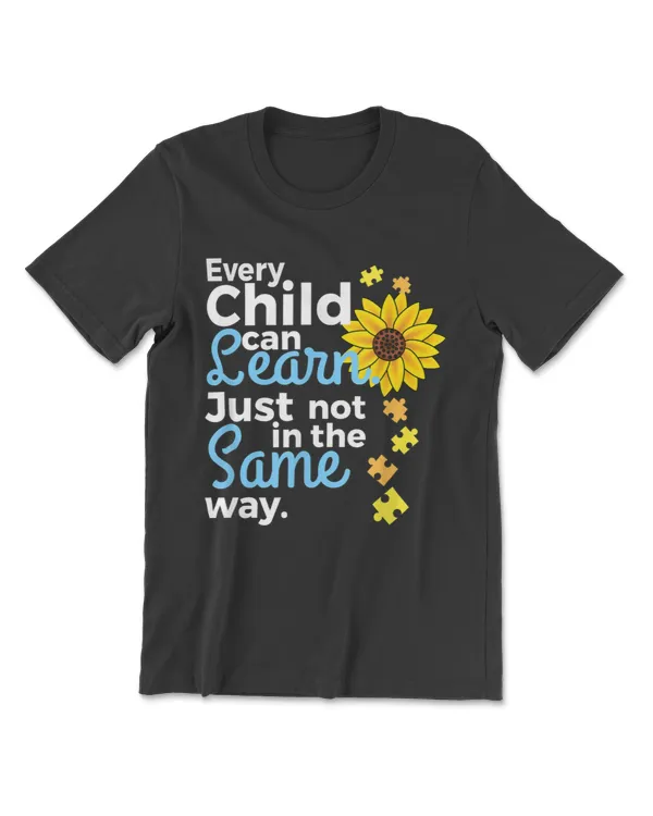 Autism Special Education Teacher Shirt Sunflower Tee Women