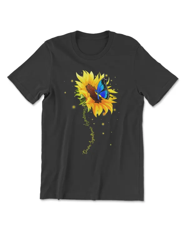 Down Syndrome Sunflower T shirt Gift Yellow Blue Ribbon Tees T-Shirt