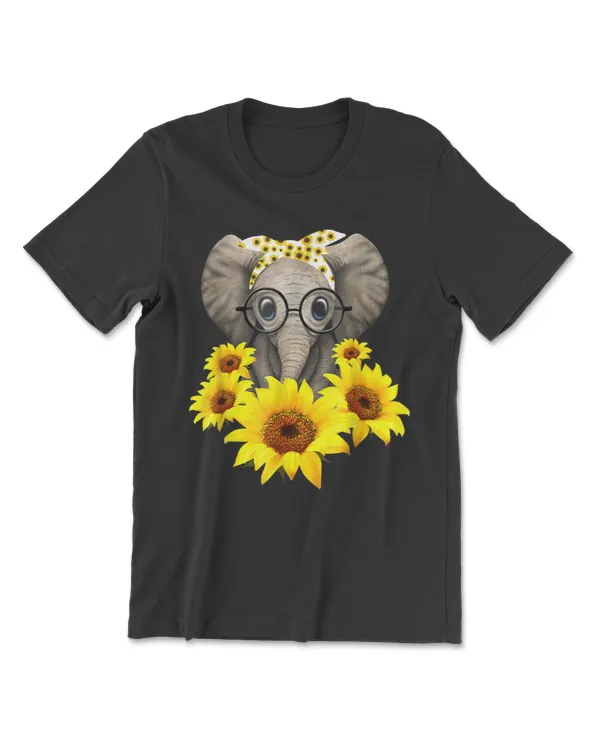 Elephant Sunflower Cute Elephant Love Sunflower T-Shirt