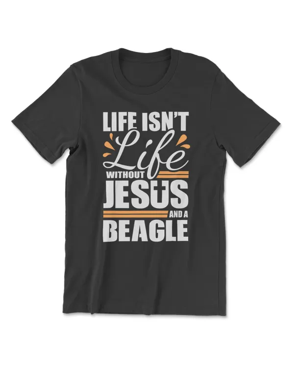 Beagle Hoodie Life with Jesus and Hound Dog Shirt