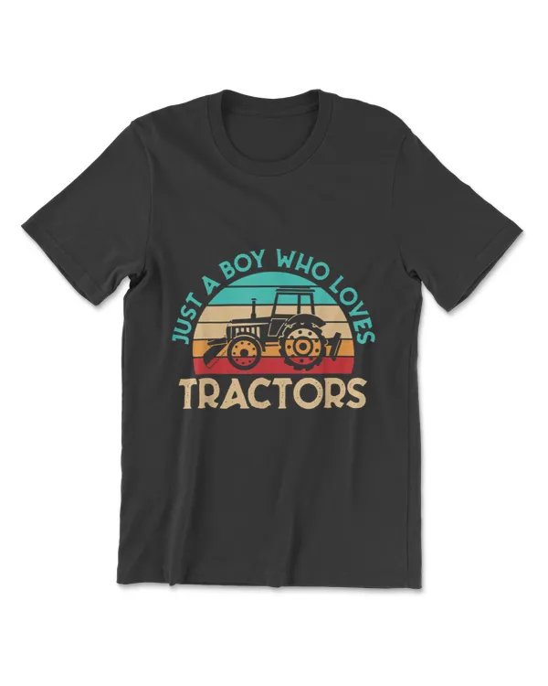 Just A Boy Who Loves Tractors Farmer T-Shirt
