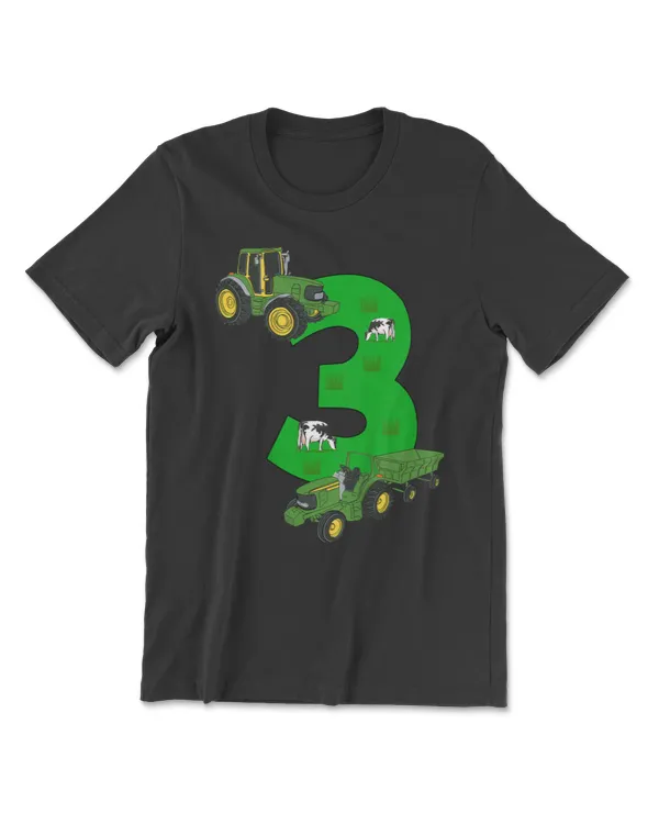 Kids 3rd Birthday Boys Tractor Farmer Birthday T-Shirt