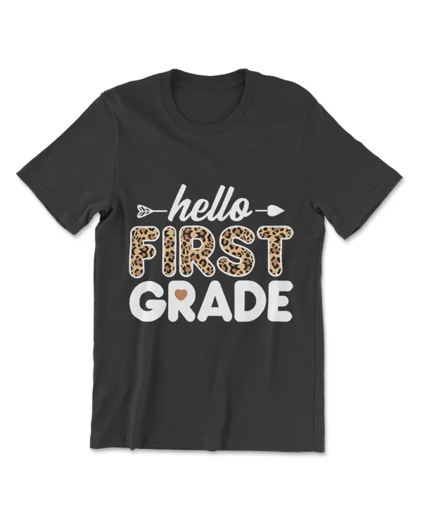 Hello 1st Grade Leopard Print First Grade Teacher Boys Girls
