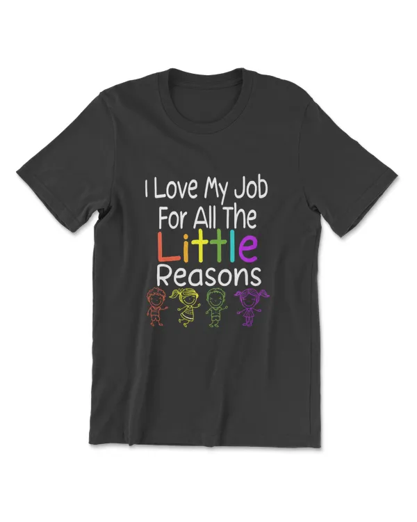Cute Teacher I Love My Job For All The Little Reasons Premium T-Shirt