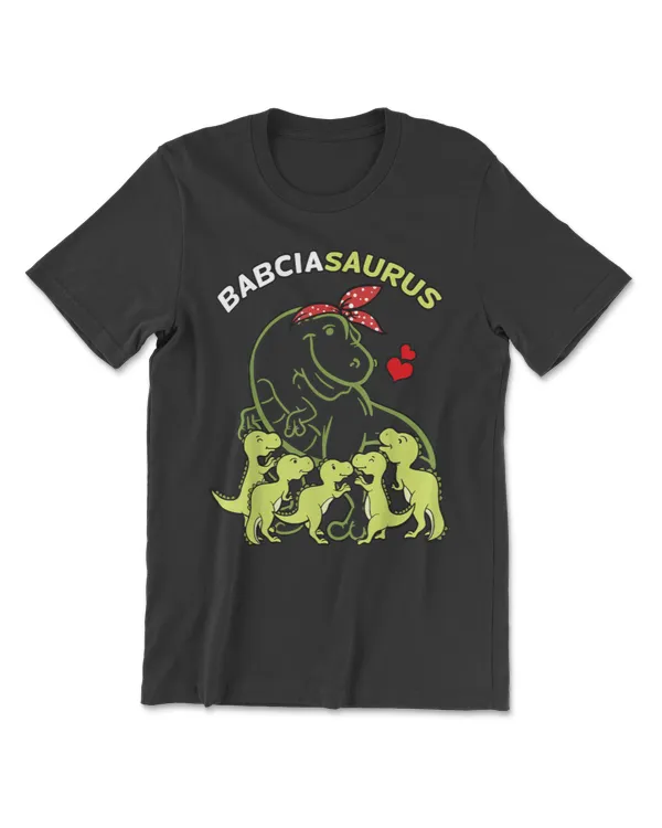 Babciasaurus Babcia 5 Kids Dinosaur Mother's Day T-Shirt