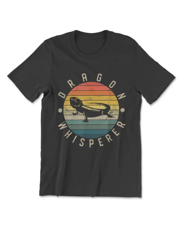 Bearded Dragon Whisperer Vintage Sunset Lizard Reptile T-Shirt