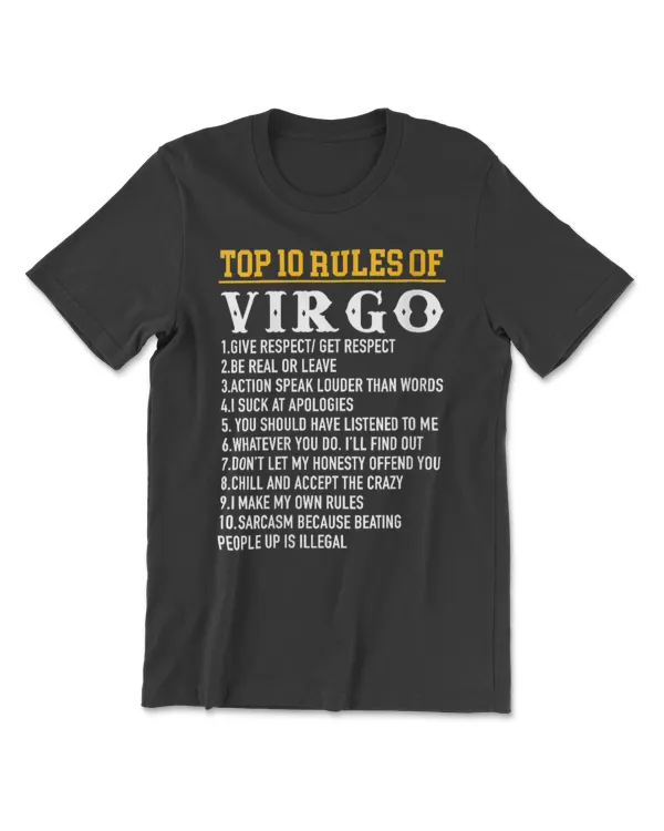 Womens Top 10 Rules Of Virgo August 23 - September 22 Birthday V-Neck T-Shirt
