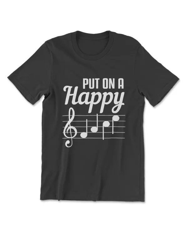Funny Put On A Happy Face Music Teacher T-Shirt