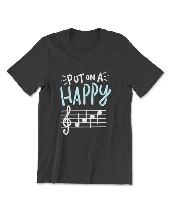 Put On A Happy Face Music - Funny Music Teacher T-Shirt