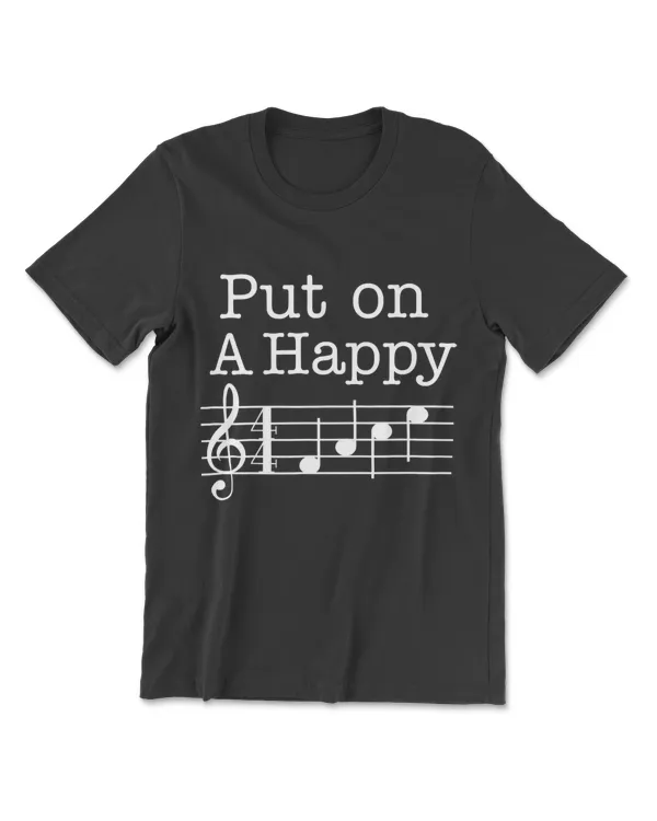 Put On A Happy Face Music Shirt Funny Treble Clef T-Shirt