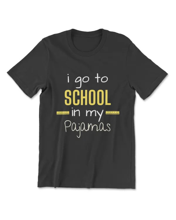 Homeschooler Tee Shirt - I Go To School In My Pajamas T-Shirt