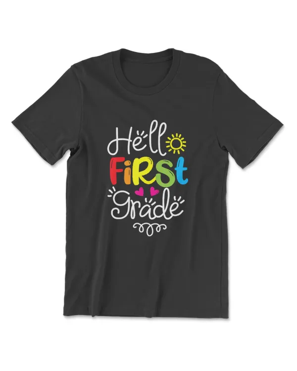 Hello First Grade Shirt Fun 1st Grade Back to School Gift T-Shirt
