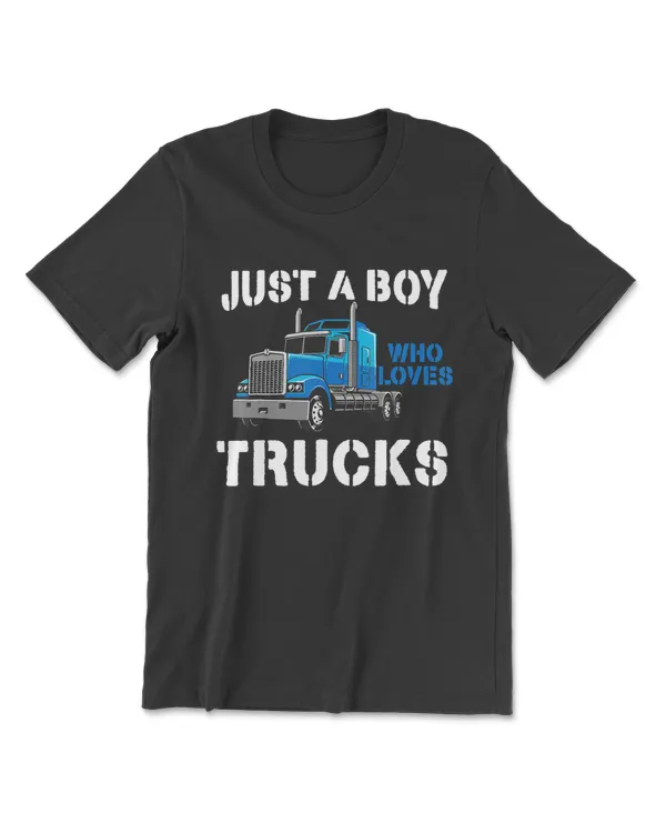 Just A Boy Who Loves Trucks Semi Truck Lover Birthday Party
