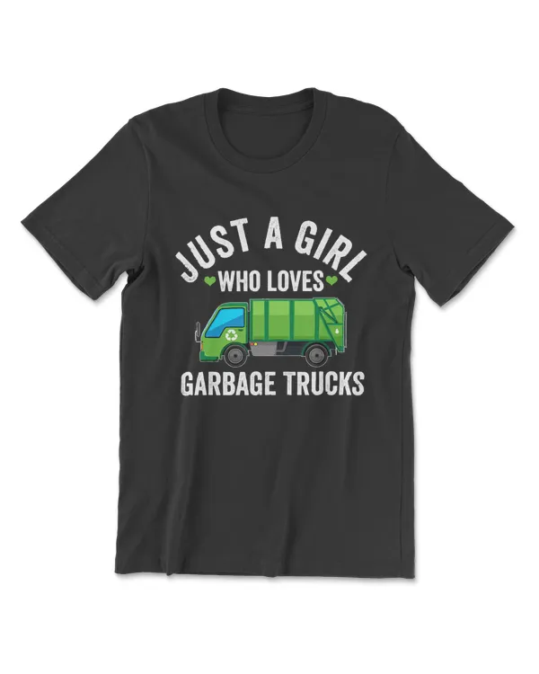 Just A Girl Who Loves Garbage Trucks Vintage Trucks Toddler T Shirt