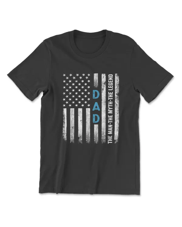 Dad The Man The Myth The Legend US Flag Fathers Day T-Shirt