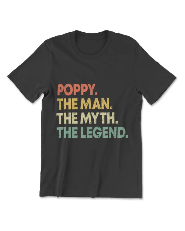 Mens Poppy  Man  Myth  Legend   Grandpa