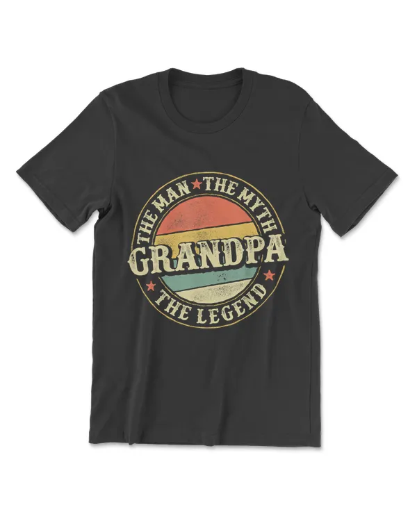 Mens Grandpa The Man The Myth The Legend Fathers Day Grandfather T-Shirt