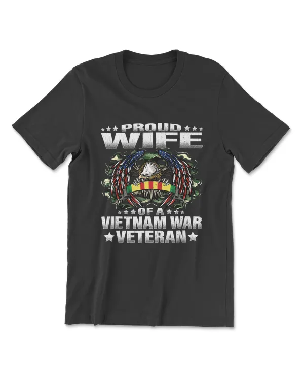 Proud Wife Of A Vietnam War Veteran Military Vets Spouse T-Shirt