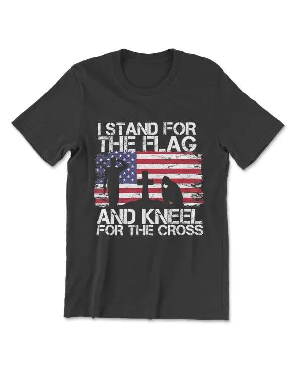 I Stand   Flag And Kneel   Cross Us Flag