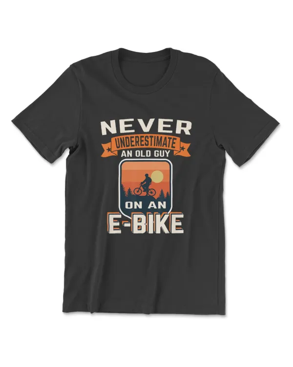 Cycling Biking E Bike Old Guy On A Electric Mtb