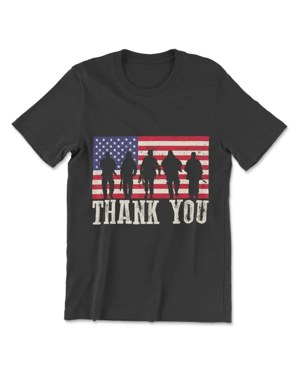 Patriotic American Flag Thank You  Men Women Kid Girl Boy