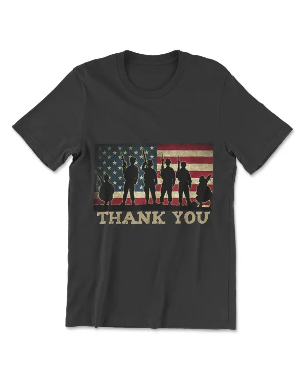 Patriotic Thank You Soldiers And Veterans American Flag