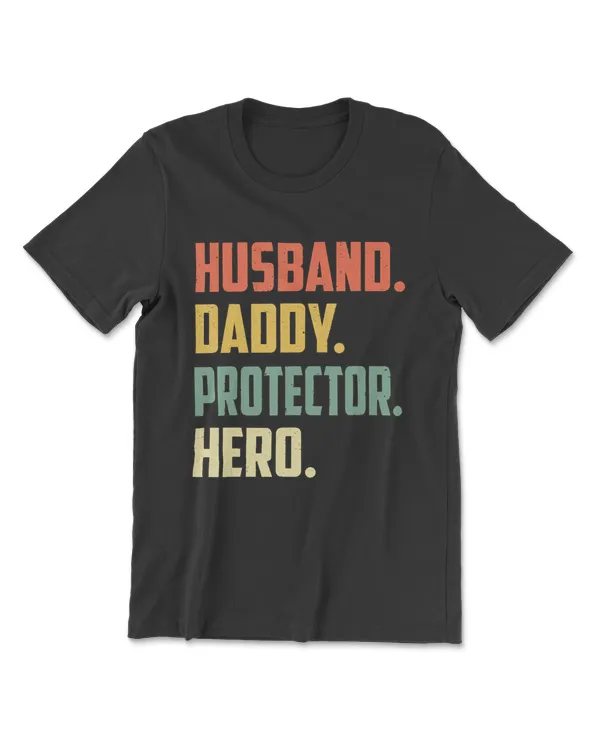 Mens Husband Daddy Protector Hero Shirt. Vintage Colors T-Shirt