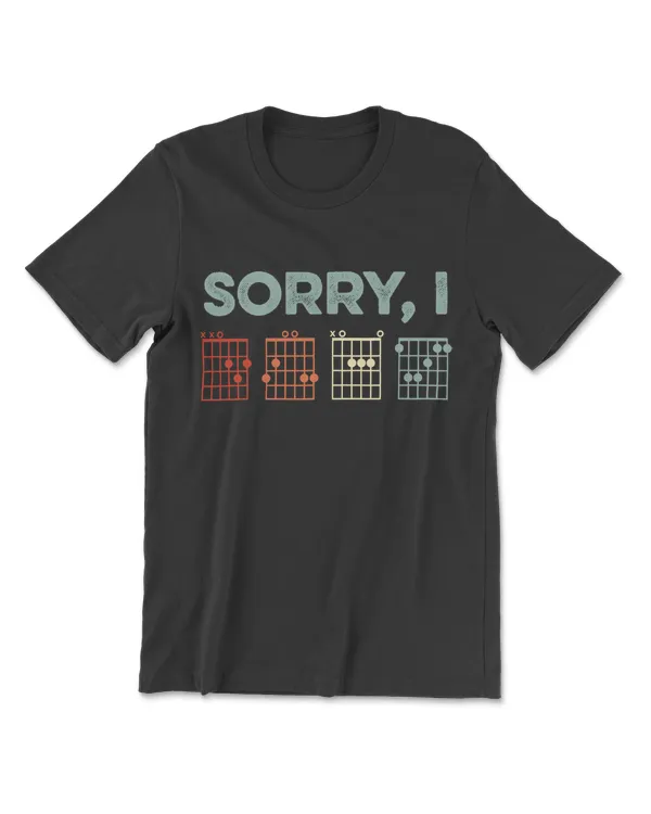 Mens Sorry I-DGAF Hidden Message Guitar Chords Music Note T-Shirt