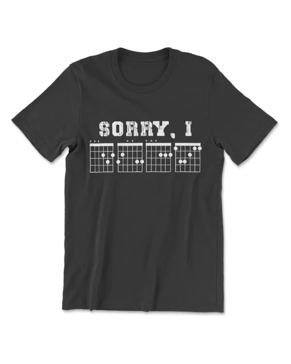 Sorry I-DGAF Funny Hidden Message Guitar T-Shirt