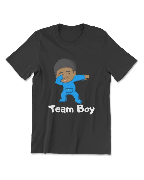 Gender Reveal Party Team Boy Cute Dabbing Black Baby Tee T-Shirt