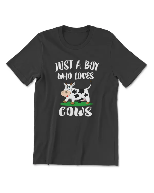 Just A Boy Who Loves Cows Animal Farm T-Shirt