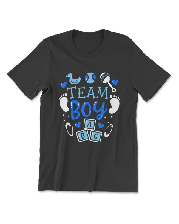 Team Boy Gender Reveal Party Pink Blue Baby Announcement T-Shirt