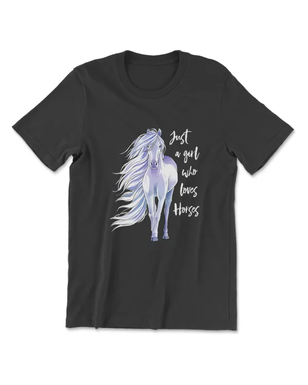 Just A Girl Who Loves Horses Shirt Horse Riding Women Gifts