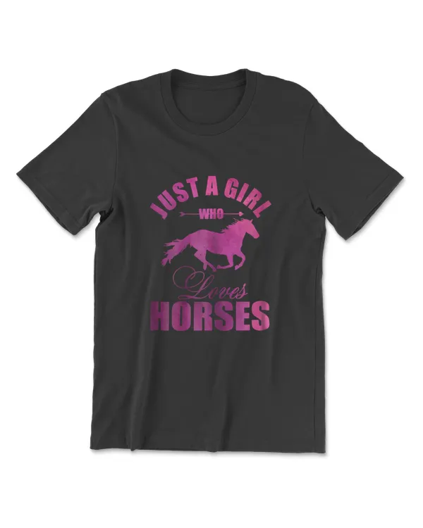 Just A Girl Who Loves Horses T-Shirt Watercolor Horse Shirt