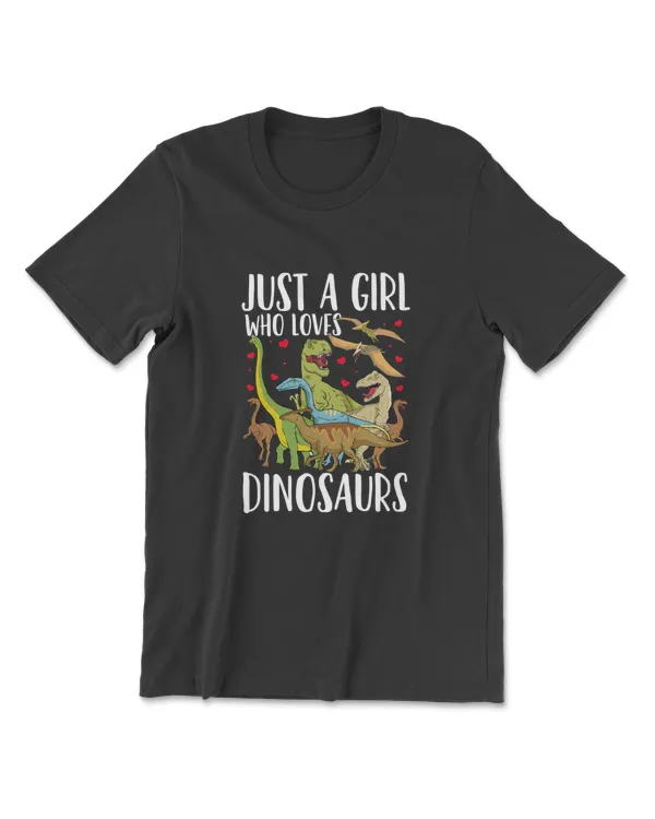 Dinosaur Just a Girl Who Loves Dinosaurs Brachiosaurus T-Rex T-Shirt