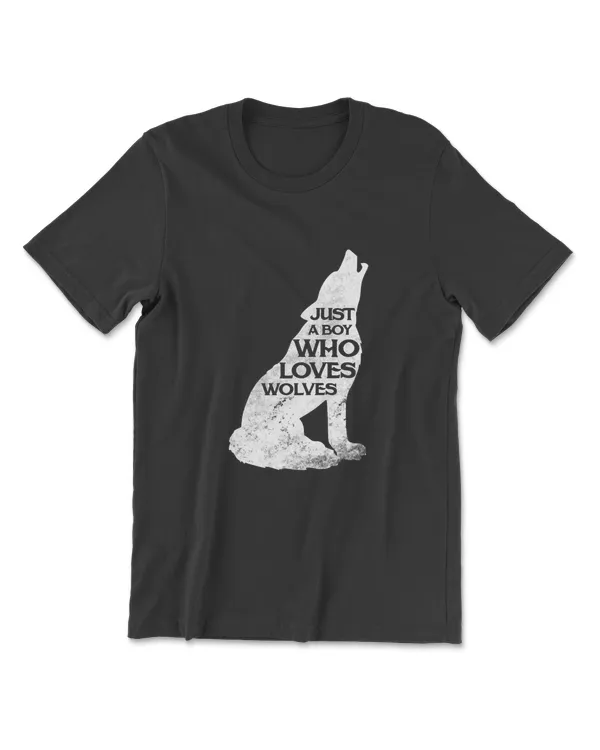 Just A Boy Who Loves Wolves Wolf Pack Girl Shirt Gift