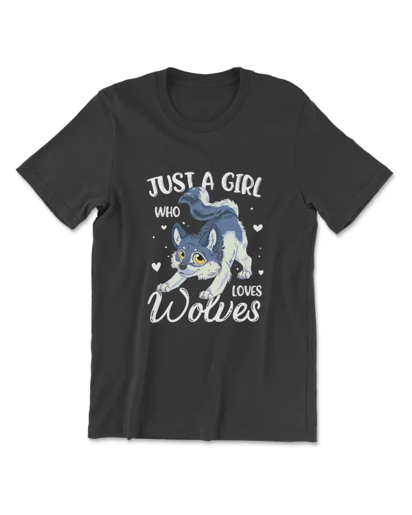 Just A Girl Who Loves Wolves Wolf Lover Women T-Shirt