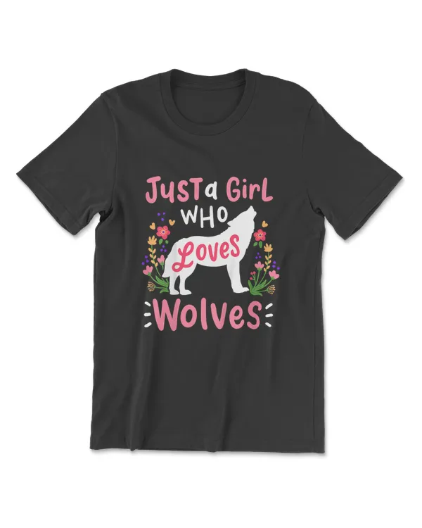 Kids Wolf Just A Girl Who Loves Wolves T-Shirt