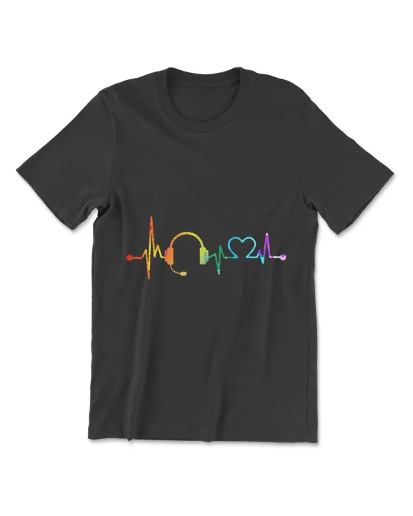 Retro Vintage 911 Dispatcher Heartbeat Watercolor Dispatch T-Shirt