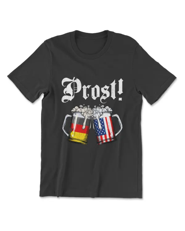 Prost Beer German American Flag T Shirt Oktoberfest Men Mug T-Shirt