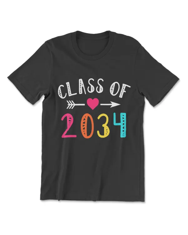 Class Of 2034 T-Shirt Grow With Me Kindergarten Graduation T-Shirt