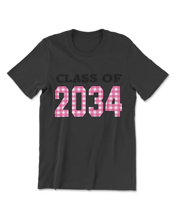 Girls Class Of 2034 Handprints Space On Back School Keepsake T-Shirt
