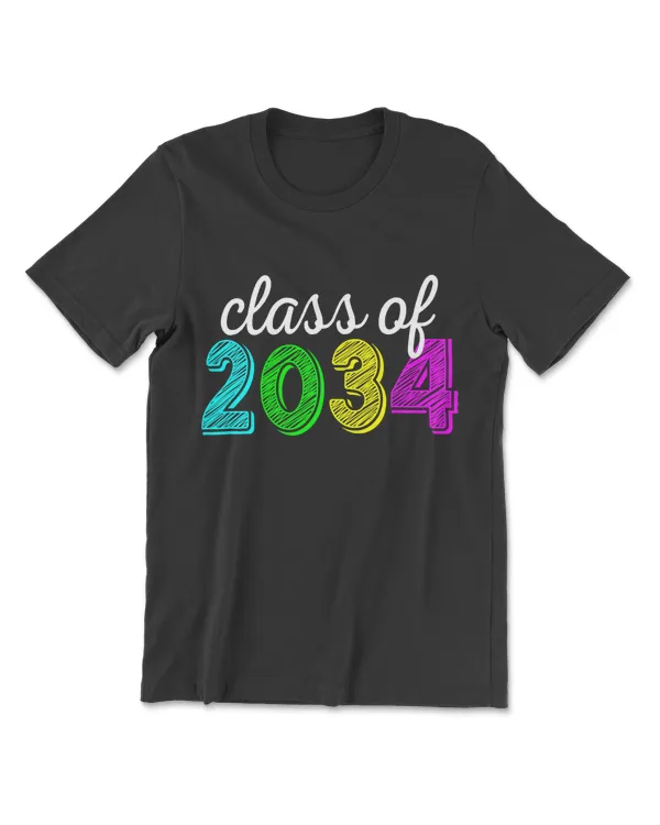Hello Kindergarten Back To School Class Of 2034 Grow With Me T-Shirt