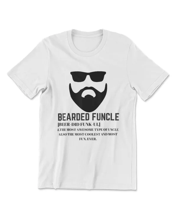 Mens Bearded Uncle Shirt Bearded Funcle Tee Cool Uncle T Shirt