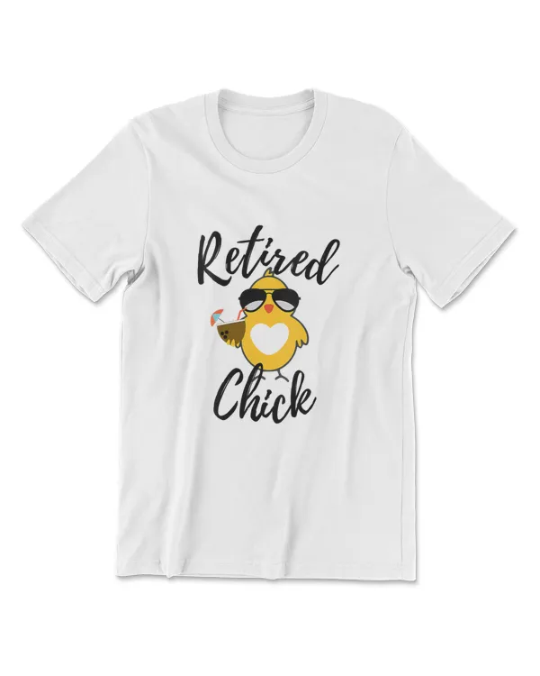 Womens Retired Chick Funny Retirement Party Chicken Cute Gift Idea V-Neck T-Shirt