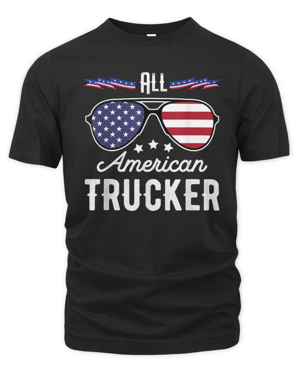 All American Trucker 4th Of July Sunglasses T-Shirt