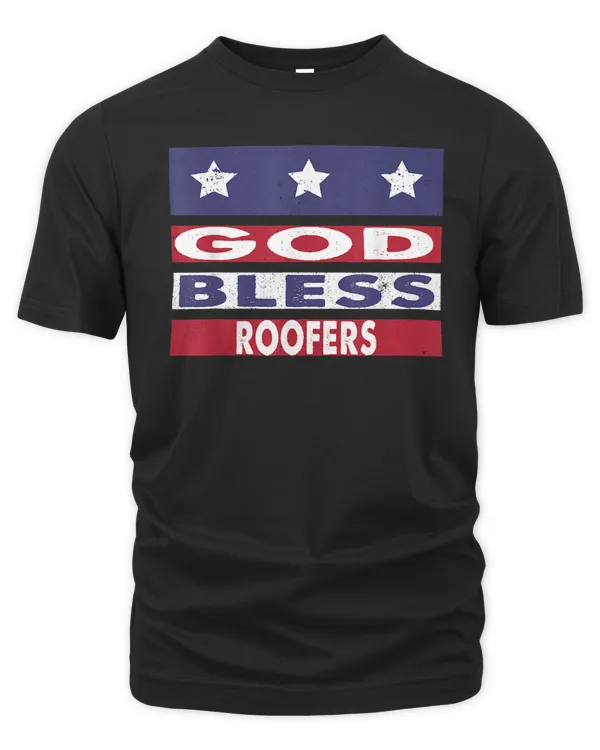 God Bless Roofers Patriotic Christian Retirement Gift T-Shirt
